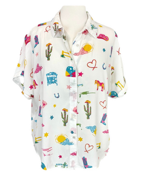Japna multicolour western theme shirt
